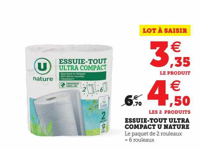 essuie-tout ultra compact u nature
