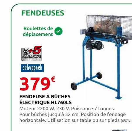 fendeuse à bûches électrique hl760ls scheppach
