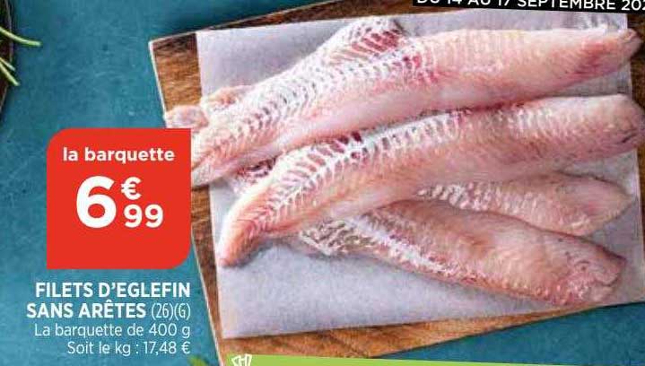filets d'églefin sans arêtes