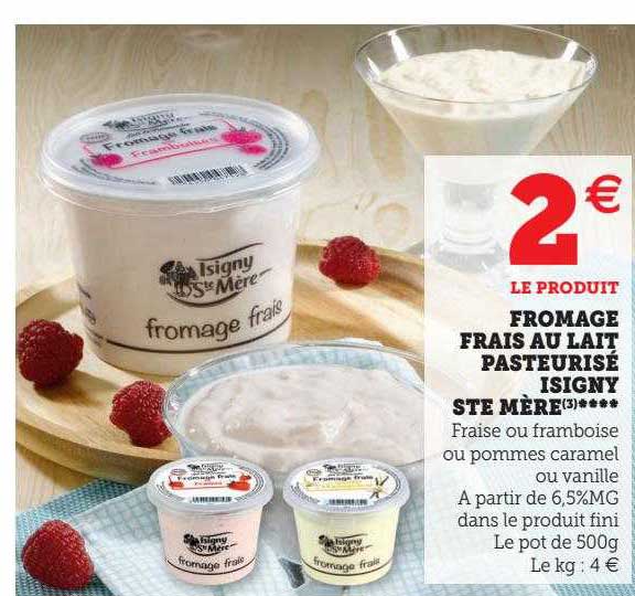 fromage frais au lait pasteurisé isigny ste mère