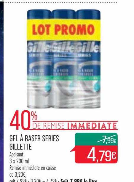gel à raser séries gillette