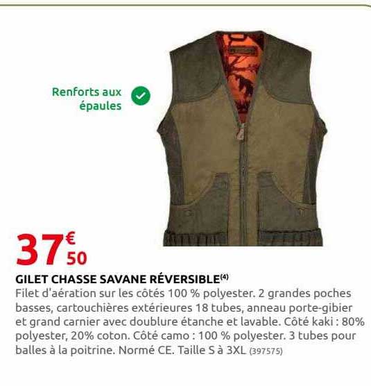 gilet chasse savane réversible