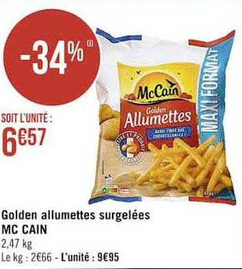 golden allumettes surgelées mc cain