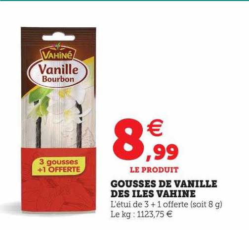 gousses de vanille des îles vahiné