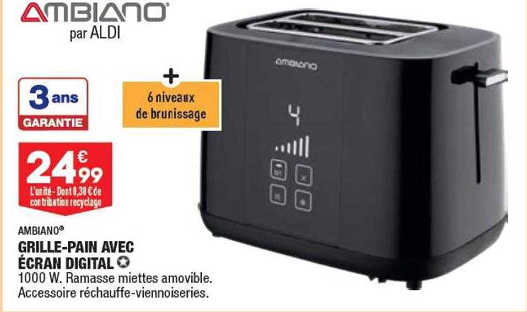 grille-pain avec écran digital ambiano