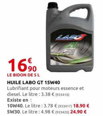 huile labo gt 15w40