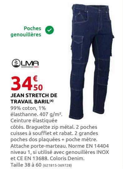 Jean Stretch De Travail Baril Livia