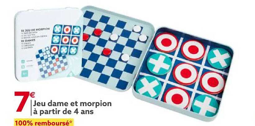 jeu dame et morpion à partir de 4 ans