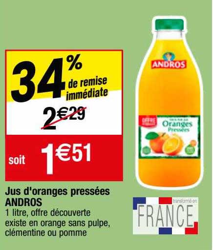 jus d'oranges pressées andros