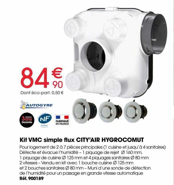 Kit vMC simple flux city'air hygrocomut