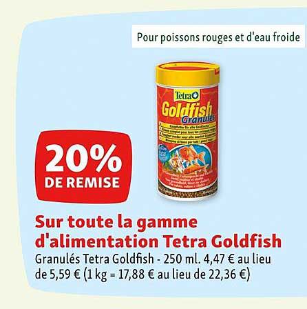 la gamme d'alimentation tetra goldfish
