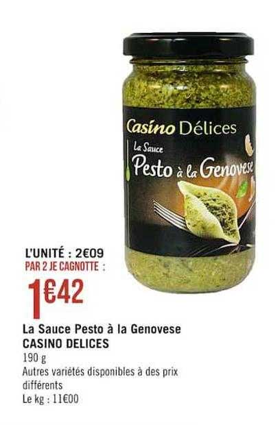 La Sauce Pesto à La Genovese Casino Délices