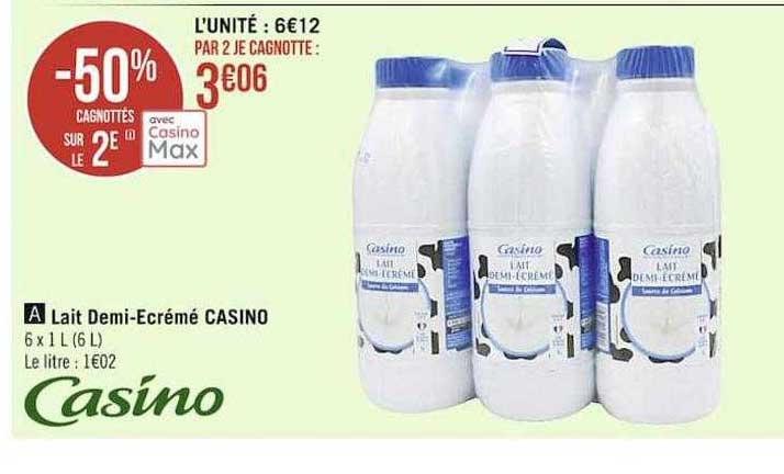 lait demi-écrémé casino