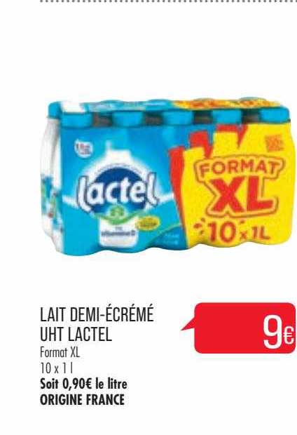 lait demi-écrémé uht lactel