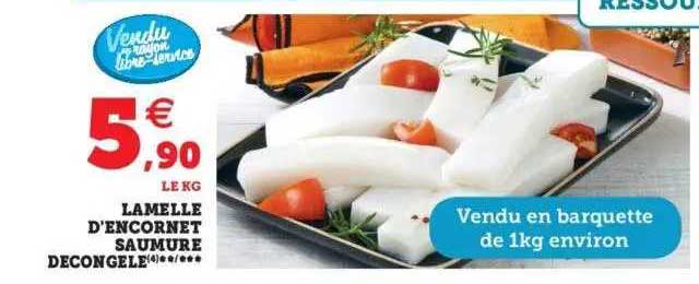 lamelle d'encornet saumure décongelé