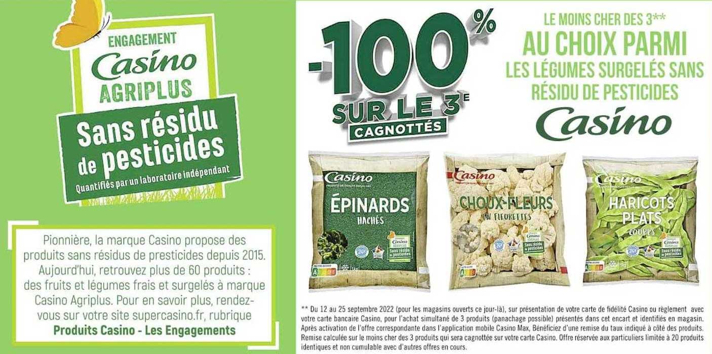légumes surgelés sans résidu de pesticides casino