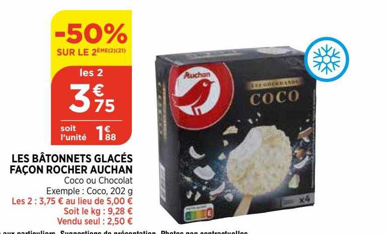 les bâtonnets glacés façon rocher auchan