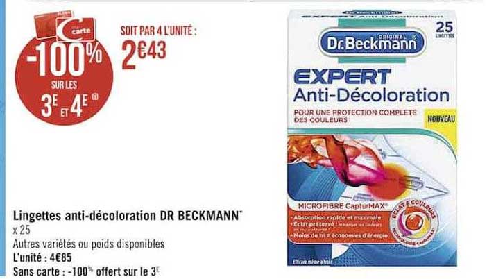 lingettes anti-décoloration dr beckmann