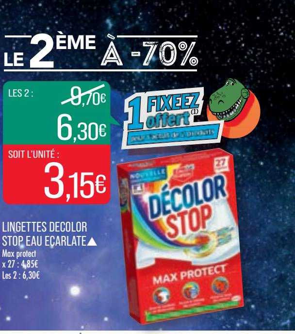 lingettes décolor stop eau écarlate