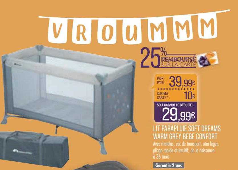 lit parapluie soft dreams warm grey bébé confort