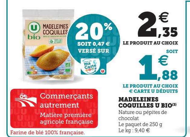 Madeleines Coquilles U Bio