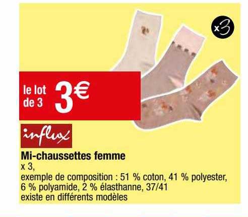 mi-chaussettes femme influx