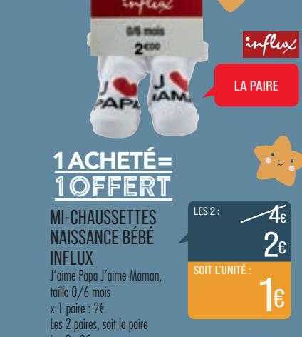 mi-chaussettes naissance bébé influx