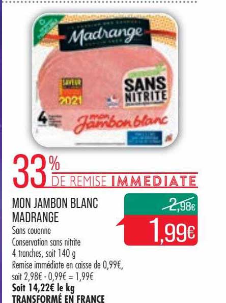 mon jambon blanc madrange