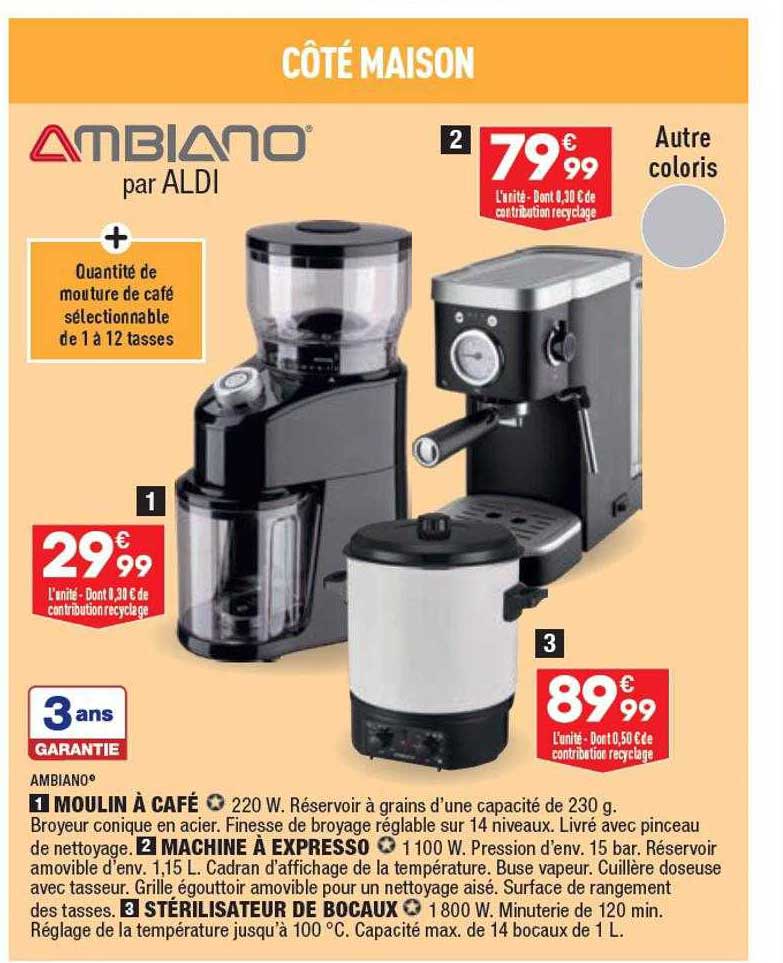 Moulin à Café, Machine à Expresso, Stérilisateur De Bocaux