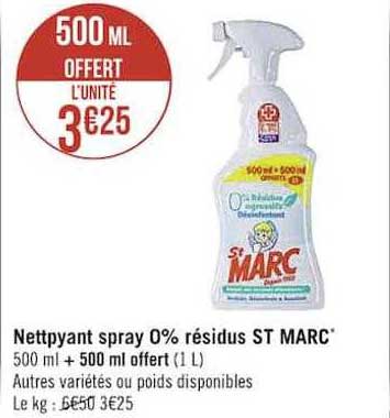 nettpyant spray 0% résidus st marc