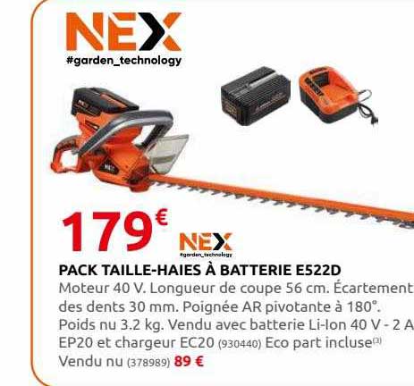 pack taille-haies à batterie e522d nex