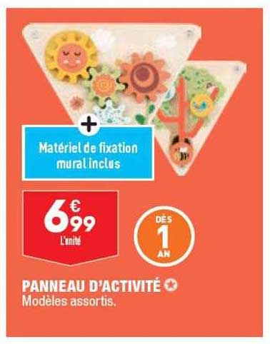 panneau d'activité