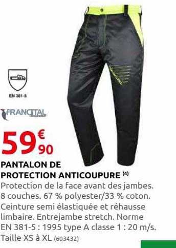 pantalon de protection anticoupure francital