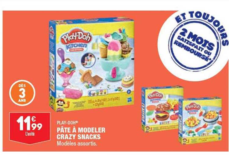 pâte à modeler crazy snacks play-doh