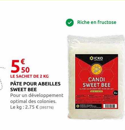 pâte pour abeilles sweet bee icko