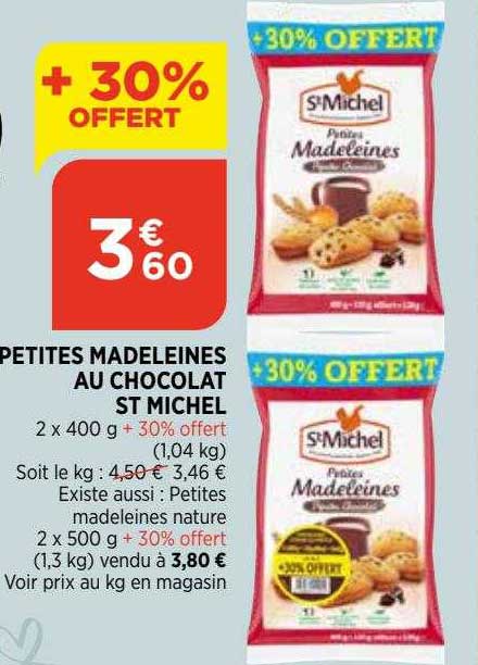 petites madeleines au chocolat st michel