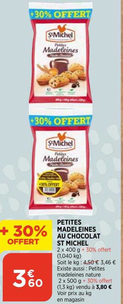 petites madeleines au chocolat st michel