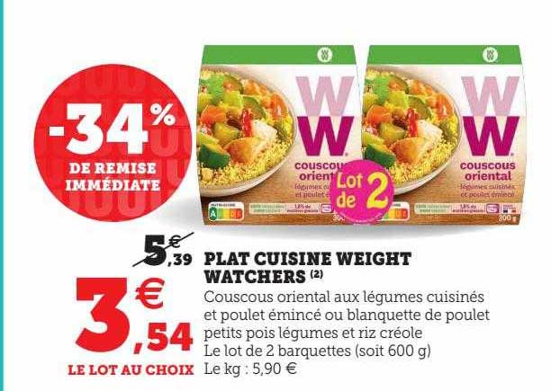 plat cuisiné weight watchers