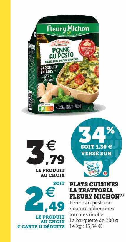 plats cuisinés la trattoria fleury michon