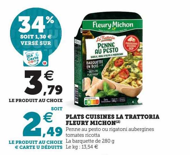 plats cuisinés la trattoria fleury michon