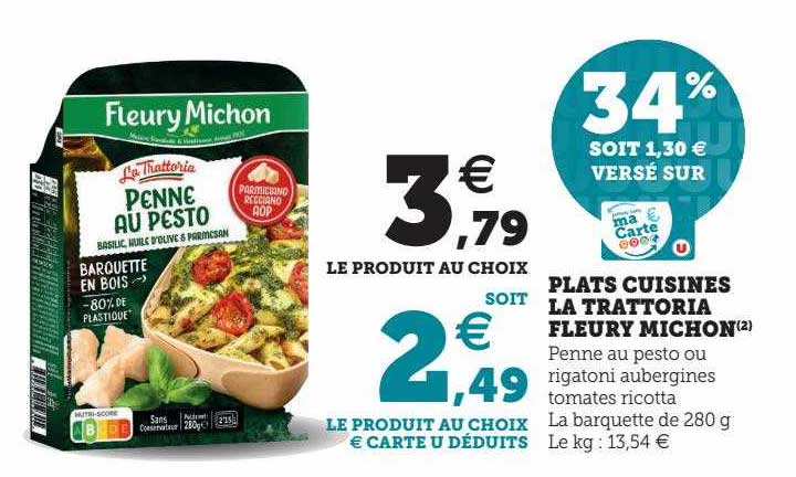 plats cuisinés la trattoria fleury michon