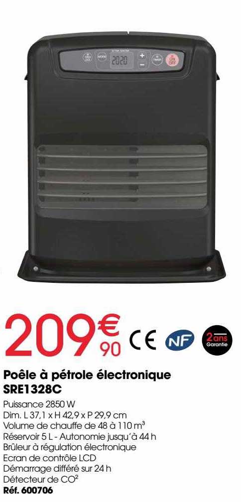 poêle à pétrole électronique sre1328c
