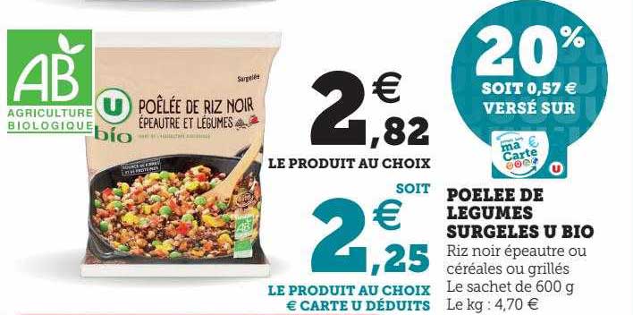 Poêlée De Légumes Surgelés U Bio