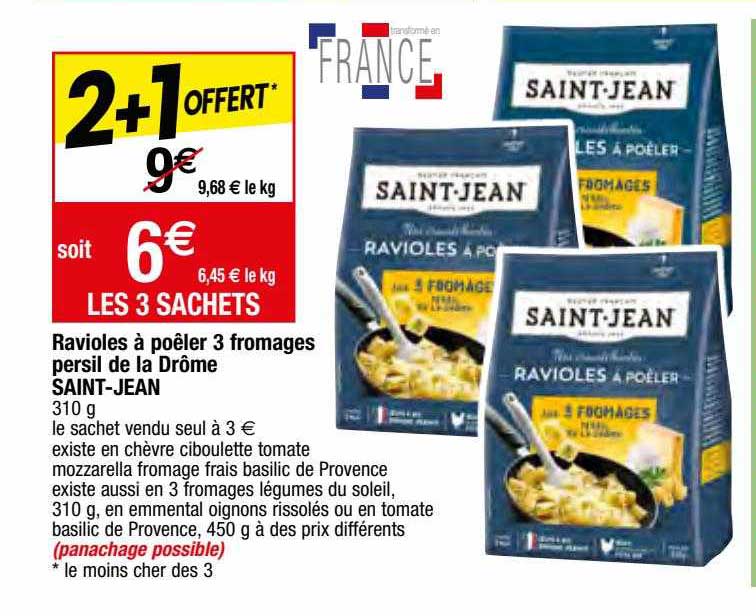 ravioles à poêler 3 fromages persil de la drôme saint-jean