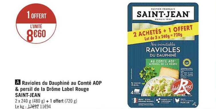 ravioles du dauphiné au comté aop & persil de la drôme label rouge saint-jean