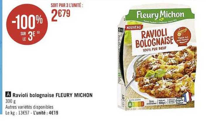 Ravioli Bolognaise Fleury Michon