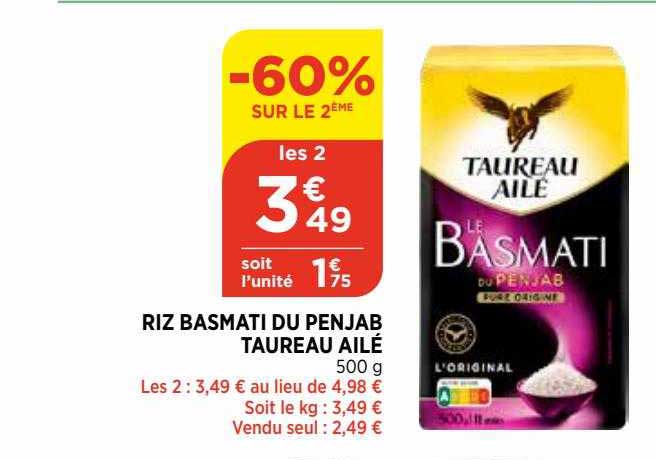 Riz Basmati Du Penjab Taureau Ailé