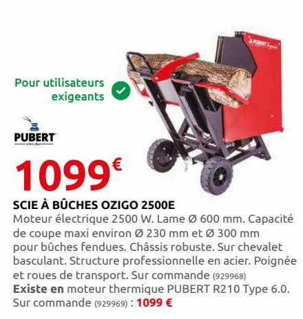 scie à bûches ozigo 2500e pubert