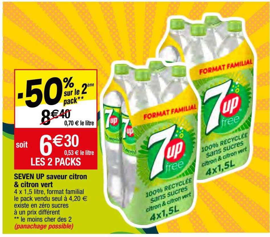 Seven Up Saveur Citron & Citron Vert