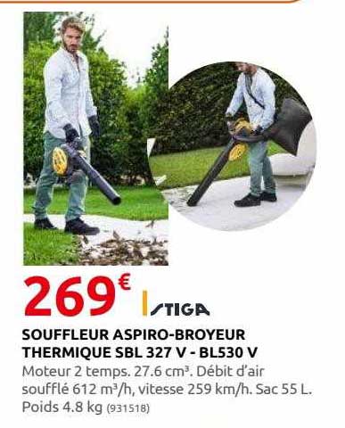 souffleur aspiro-broyeur thermique sbl 327 v - bl530 v tiga